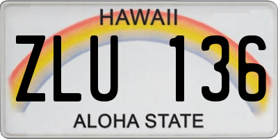 HI license plate ZLU136