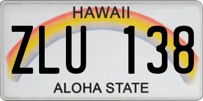 HI license plate ZLU138