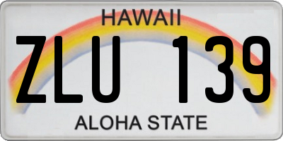 HI license plate ZLU139