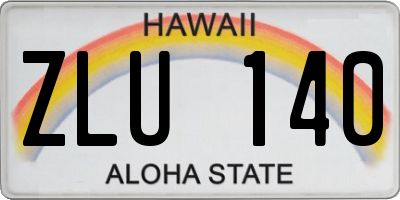 HI license plate ZLU140
