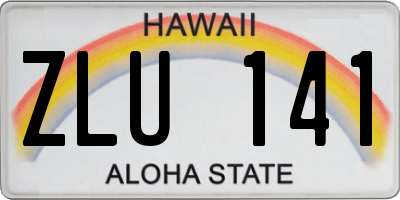 HI license plate ZLU141