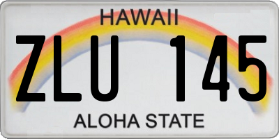 HI license plate ZLU145