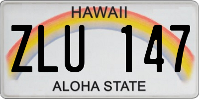 HI license plate ZLU147