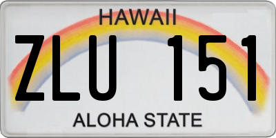HI license plate ZLU151