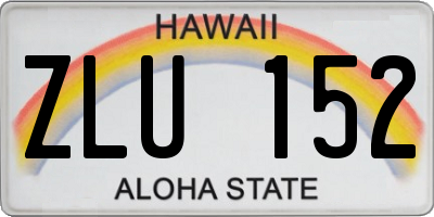 HI license plate ZLU152