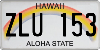 HI license plate ZLU153