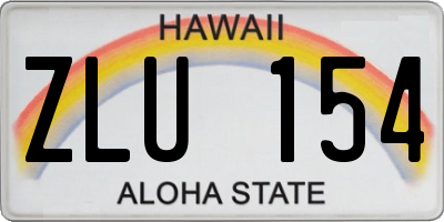 HI license plate ZLU154