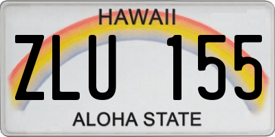 HI license plate ZLU155