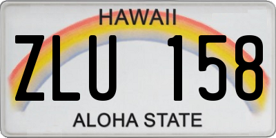 HI license plate ZLU158