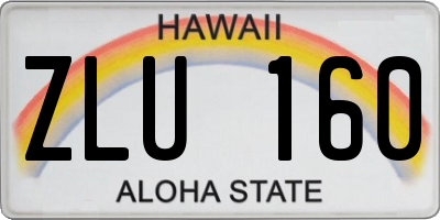 HI license plate ZLU160