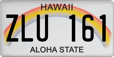 HI license plate ZLU161