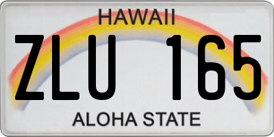 HI license plate ZLU165
