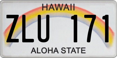 HI license plate ZLU171
