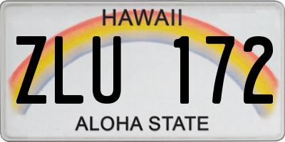 HI license plate ZLU172