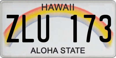 HI license plate ZLU173
