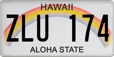 HI license plate ZLU174