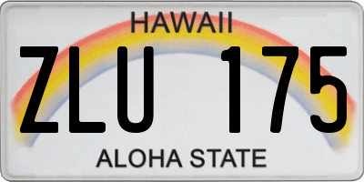 HI license plate ZLU175