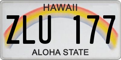 HI license plate ZLU177