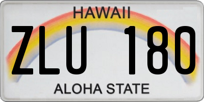 HI license plate ZLU180