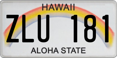 HI license plate ZLU181
