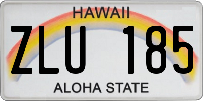 HI license plate ZLU185