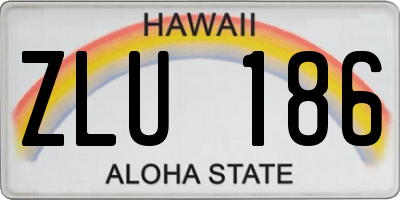 HI license plate ZLU186