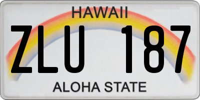 HI license plate ZLU187