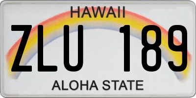 HI license plate ZLU189