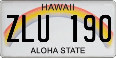 HI license plate ZLU190