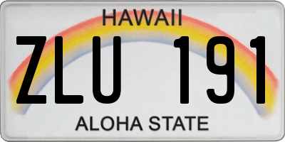 HI license plate ZLU191