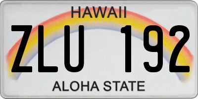 HI license plate ZLU192