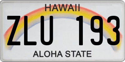 HI license plate ZLU193