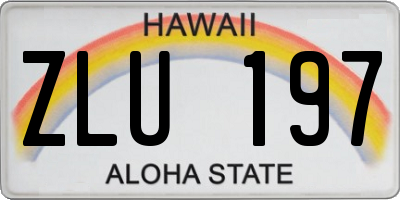 HI license plate ZLU197