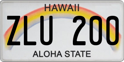 HI license plate ZLU200