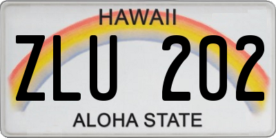 HI license plate ZLU202