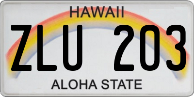 HI license plate ZLU203
