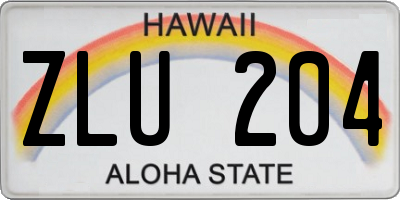 HI license plate ZLU204