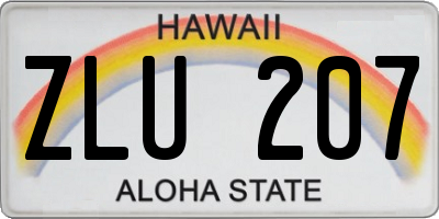 HI license plate ZLU207