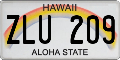HI license plate ZLU209