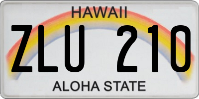 HI license plate ZLU210