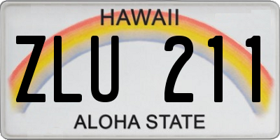 HI license plate ZLU211