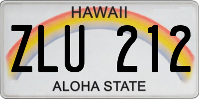 HI license plate ZLU212