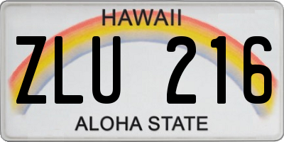HI license plate ZLU216