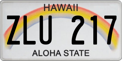 HI license plate ZLU217