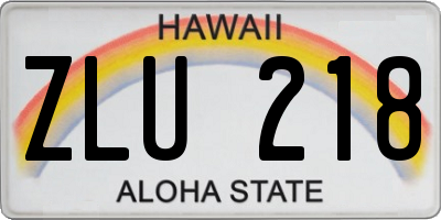 HI license plate ZLU218