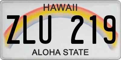 HI license plate ZLU219