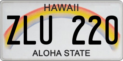 HI license plate ZLU220