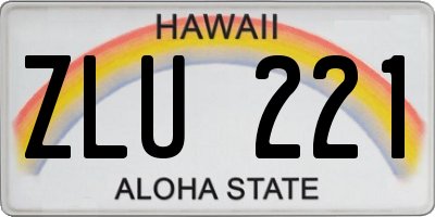 HI license plate ZLU221