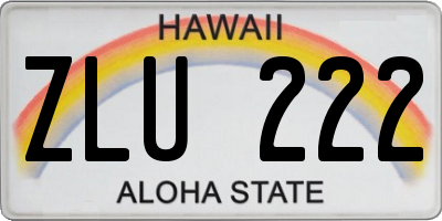 HI license plate ZLU222