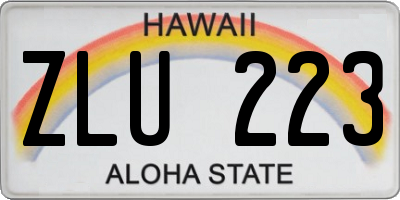 HI license plate ZLU223